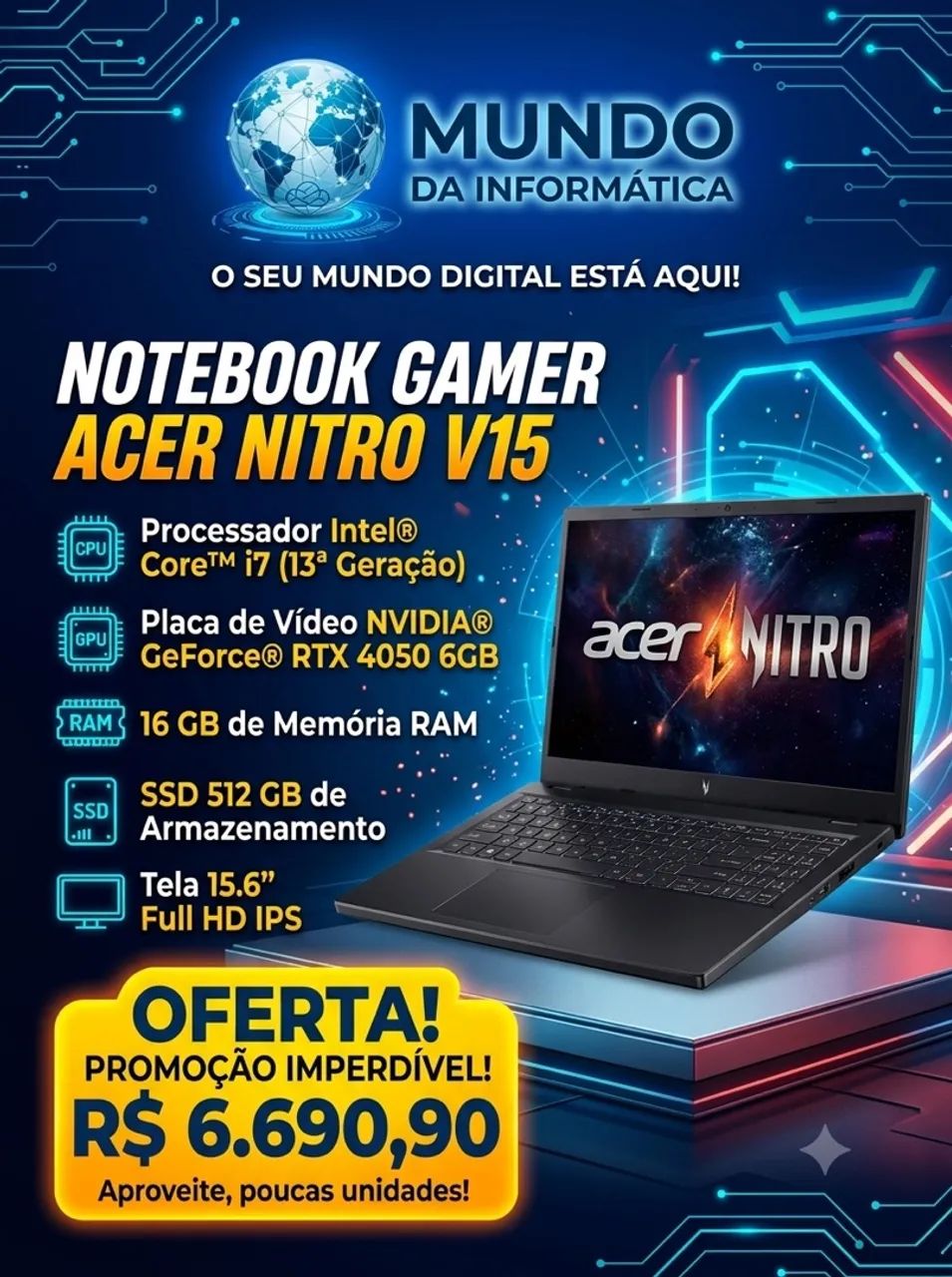 Notebook gamer v15
