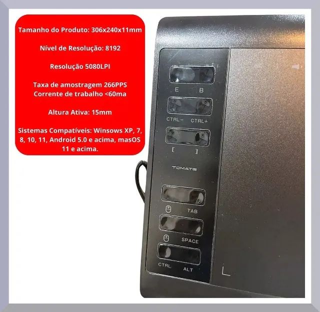 Mesa digitalizadora 11 polegadas Mtm-1106 na cor preta e tomate Pronta Entrega - Foto 2