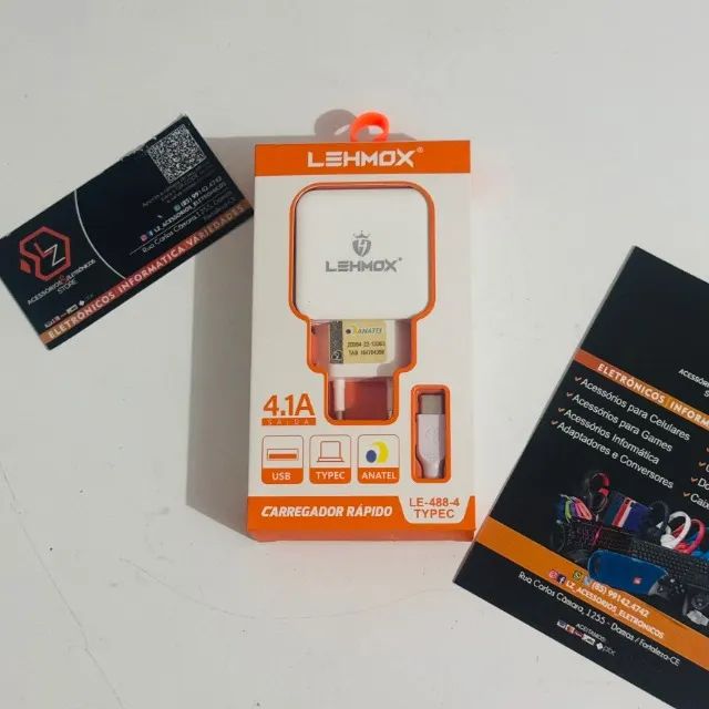 Carregador Rápido  4.1A  - 2 Entradas USB + cabo Tipo-C
