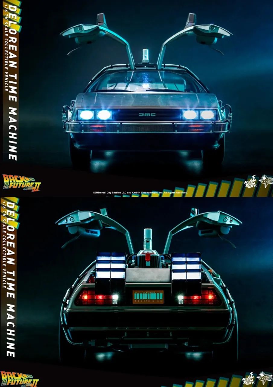 DELOREAN HOT TOYS MAQUINA DO TEMPO GIGANTE 1/6 DR BROWN MARTY
