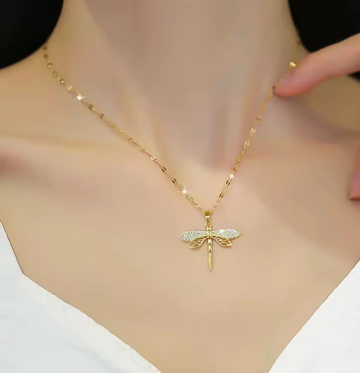 Relógio Feminino Moda Roma Quartzo e Colar aço inoxidável Libélula  - Foto 2