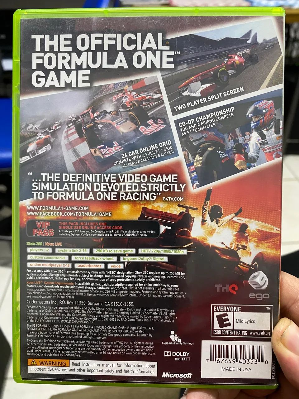 F1 Formula 1 2011 X Box 360 - Foto 2