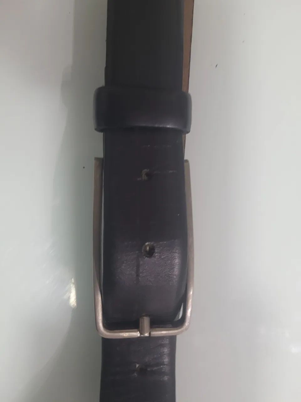 Cinto 100% couro preto tam 100 fivela metal