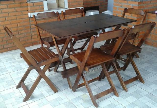 Linha dobrável de mesas e cadeiras - direto da fábrica - Foto 6