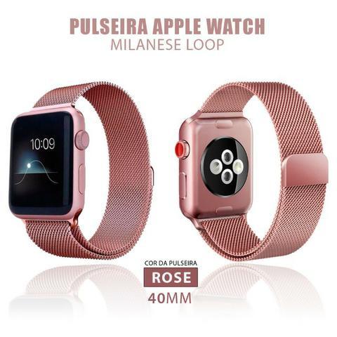 Pulseira Relógio Apple Watch Estilo Milanês 40mm Series Smartwatch