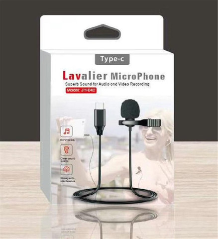 Microfone Lapela Tipo C Profissional Estéreo Som de Qualidade Condensado - Foto 2