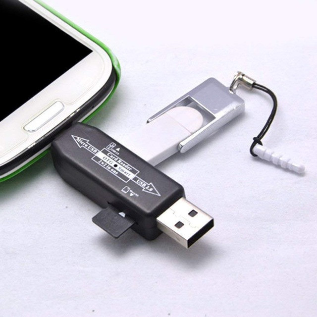 Otg Smart Card Reader 2.0 Hub para USB e Micro SD - Foto 3