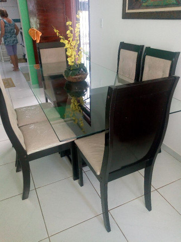 Mesa de Jantar de Vidro com 6 Cadeiras - Foto 5
