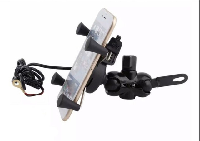 Suporte Carregador de smartphone para moto