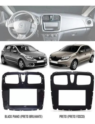 Moldura Painel 2din Renault Sandero 2015 à 2019 Dvd