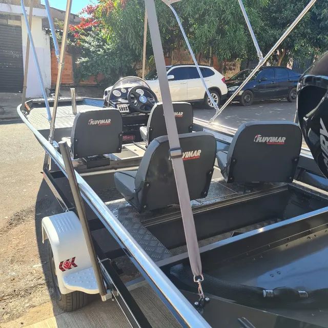 Barco / lancha bass 6000 fluvimar 60 hp 4 tempos 2023 mais carreta volpato tudo zero