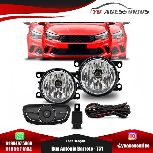 Kit Farol de Milha Fiat Argo Botão Modelo Original