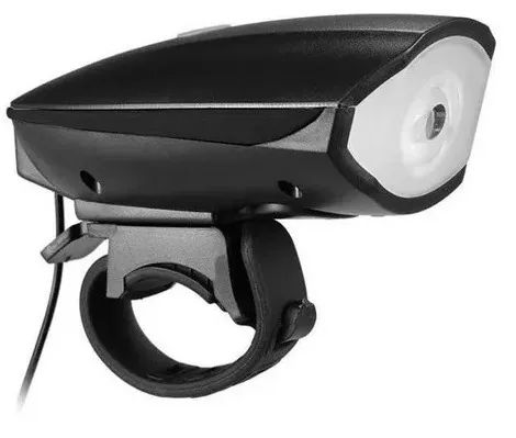 Farol Led Bike Com Buzina Recarrega - Usb 250 Lúmens - Foto 2