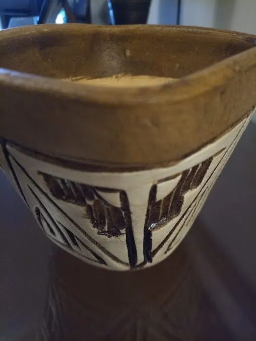 Exclusivo Vaso Artesanal Com Desenhos Indígenas P Decoração  - Foto 2