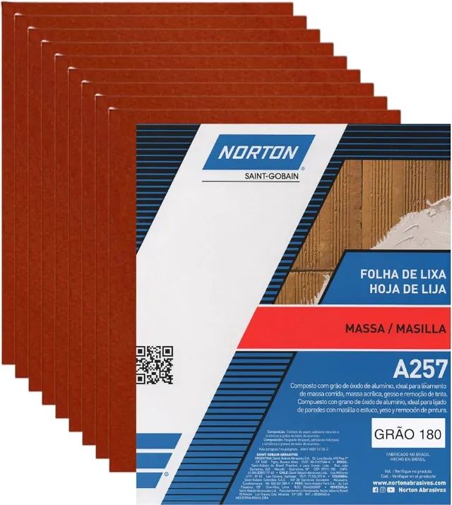 Kit 50 Peças Lixa de Parede Massa Corrida Gesso Drywall Madeira