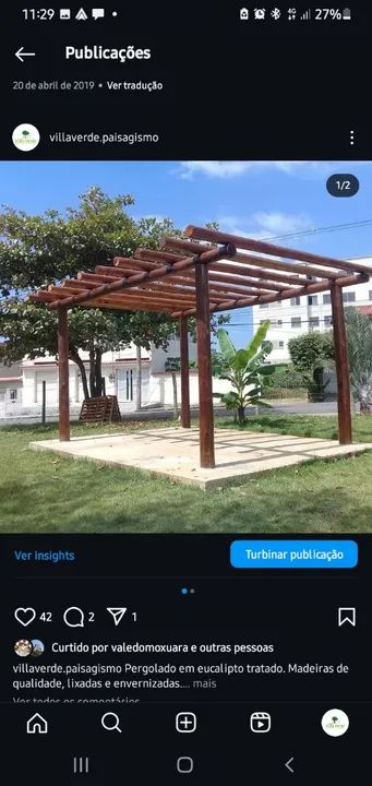 Pergolado em Eucalipto Tratado