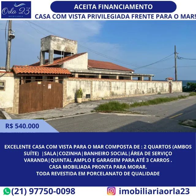 CORDEIRINHO / PONTA NEGRA! ORLA 23 IMOBILIÁRIA! Excelente casa frente pro mar!