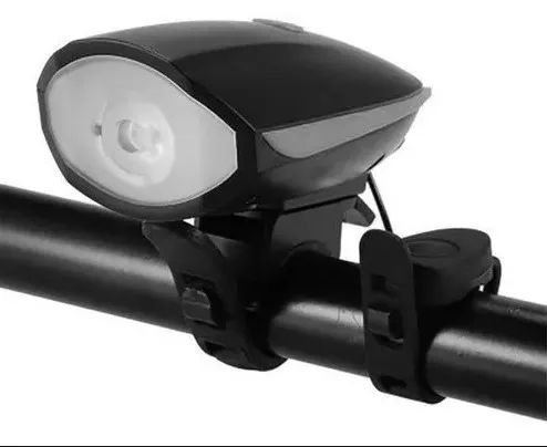 Farol Led Bike Com Buzina Recarrega - Usb 250 Lúmens - Foto 3