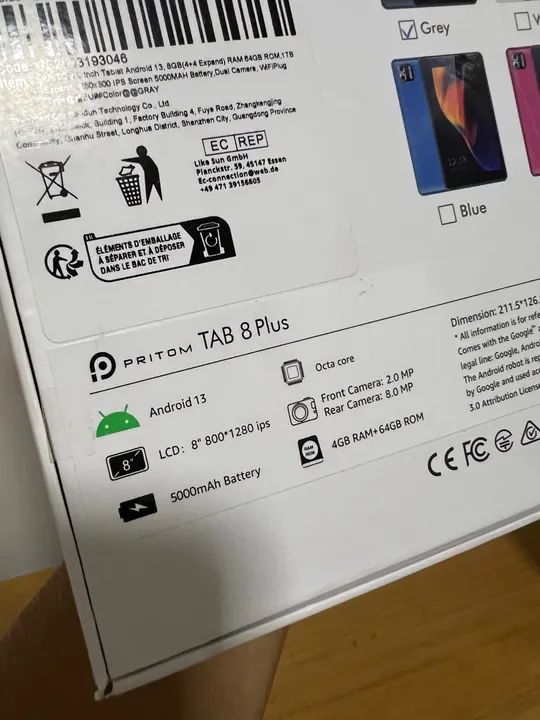 Tablet PRITOM TAB 8 Plus 8 polegadas Android 13 4GB RAM 64GB ROM - Foto 4