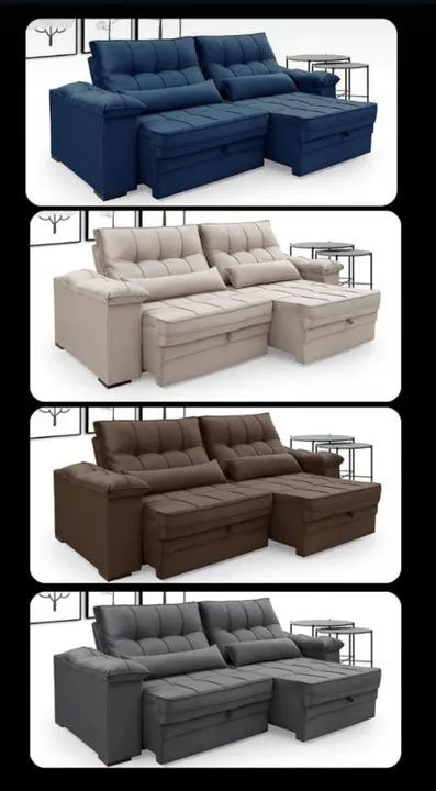 Sofá Retrátil e Reclinável de 2 e 3 modulos - Novo - Foto 3