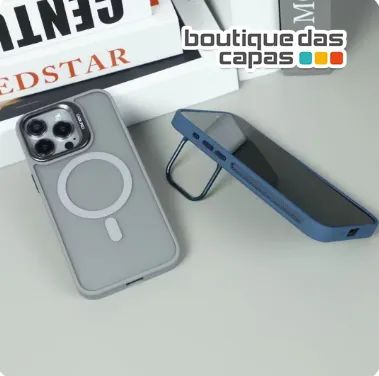 capa unique magsafe proteção camera iphone 16 e iphone 16 pro max c suporte - Foto 2