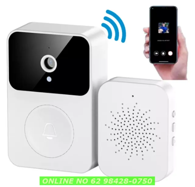 Campainha Inteligente Sem Fio Externa Olho Magico Digital 110V/220V