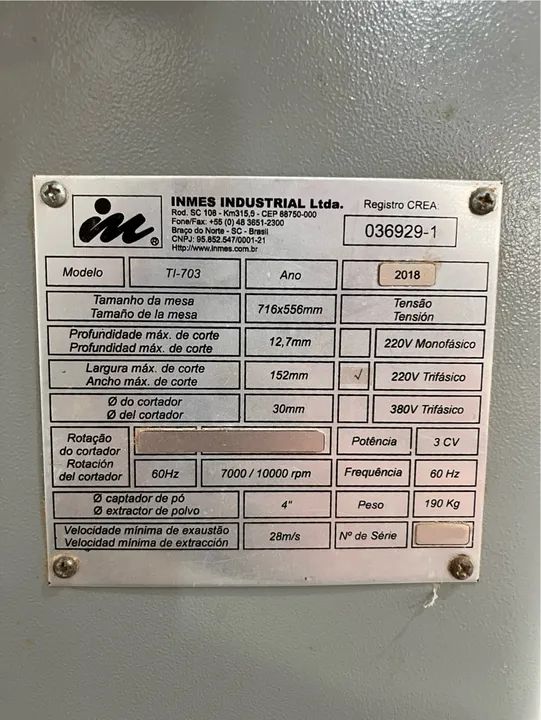 Tupia Industrial INMES TI-703 - 18x SEM JUROS NO CARTÃO! - Foto 3