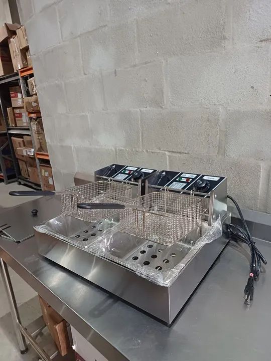 Fritadeira Elétrica Industrial 2 Cubas 10L 5L cada lado - Marcos  - Foto 6