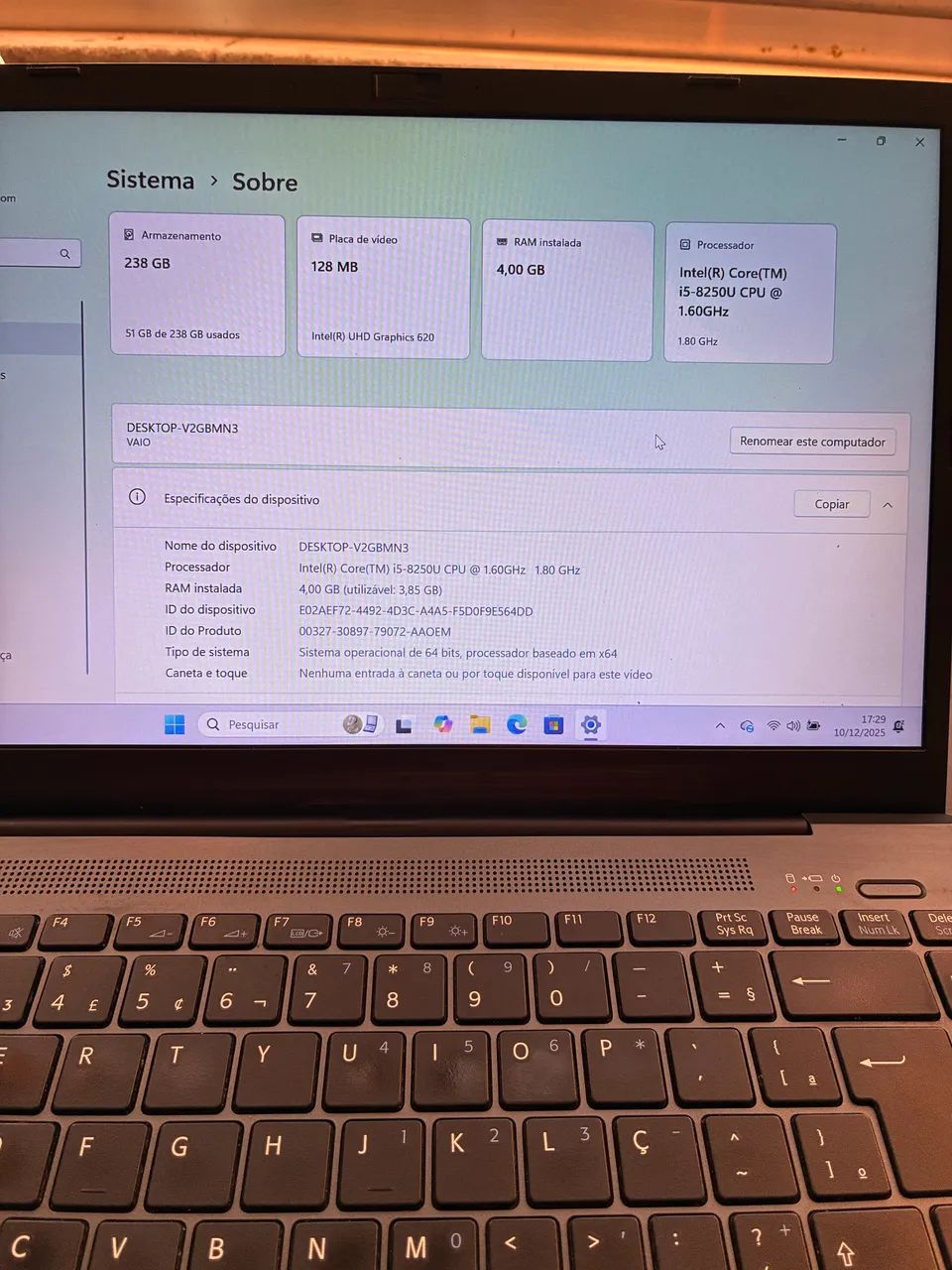 Notebook Vaio FE14 Intel Core i5 8g SSD 256gb com cabos originais + mouse sem fio - Foto 5