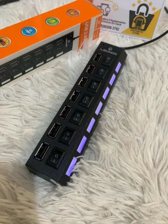 Hub USB 7 Portas 2.0 Novo Com Garantia!!! - Foto 2