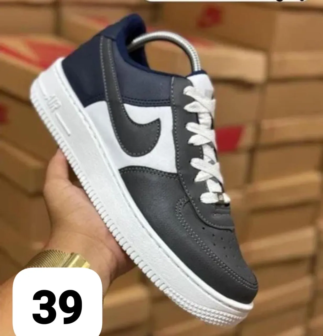 Nike Air Force 1 - Azul e Cinza - Tamanho 39