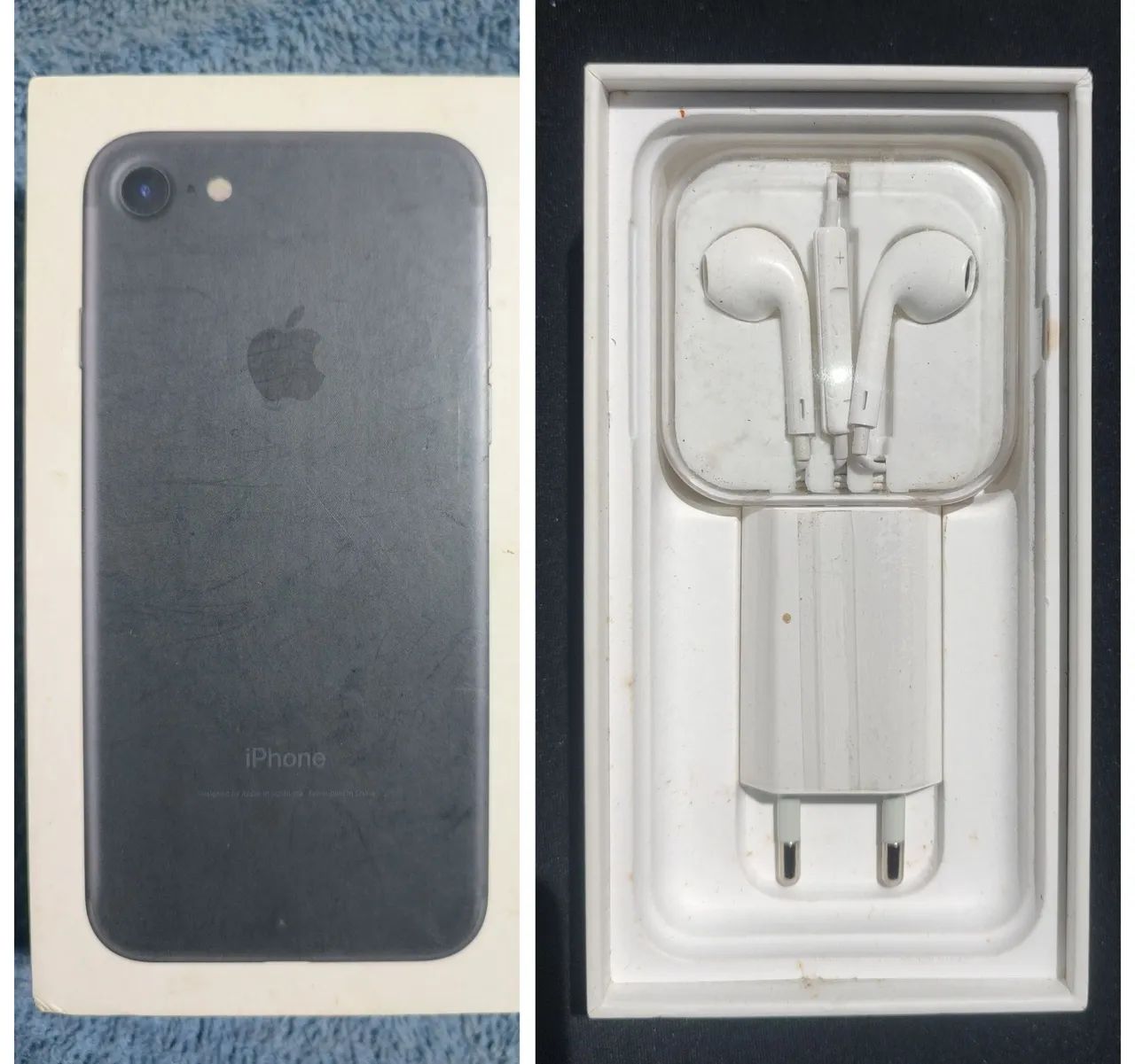 Caixa completa iPhone 7, 7g BLACK, A1778 + Fone Ouvido + Carregador novo + chave chip + ad - Foto 4