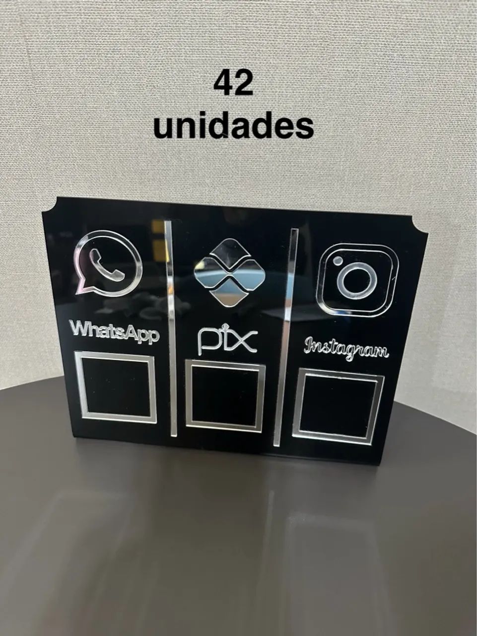 Placa acrílica Pix - Lote com 100 unidades