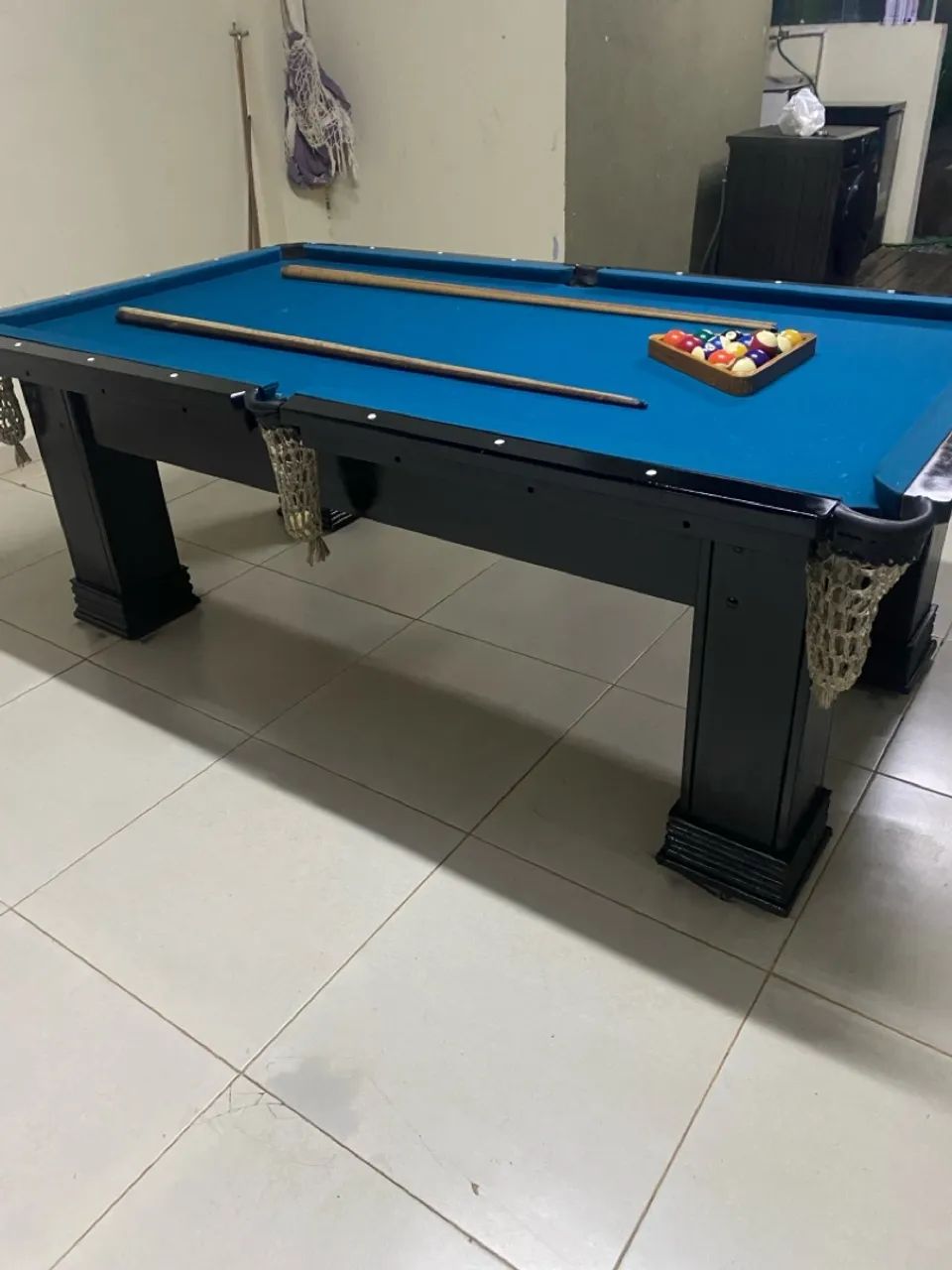 Mesa sinuca - pedra ardósia- jogo bola - taqueira - parcelo no cartão crédito  - Foto 4