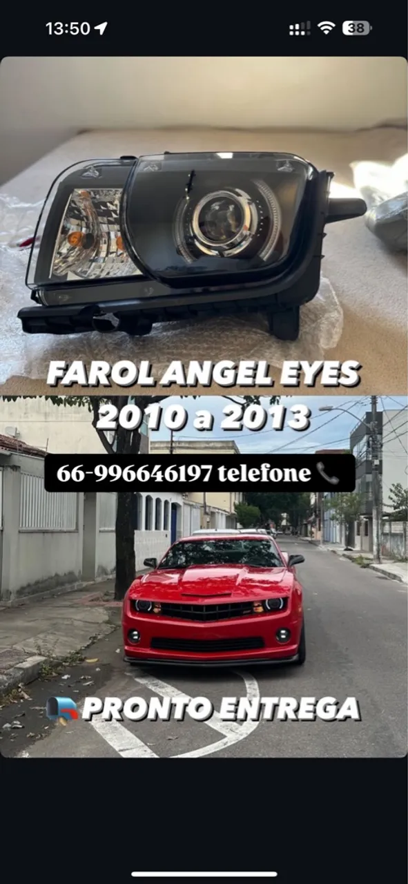Par de farol Camaro 2010 a 2013