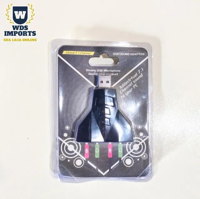 Adaptador placa de som usb 7.1 - Foto 3