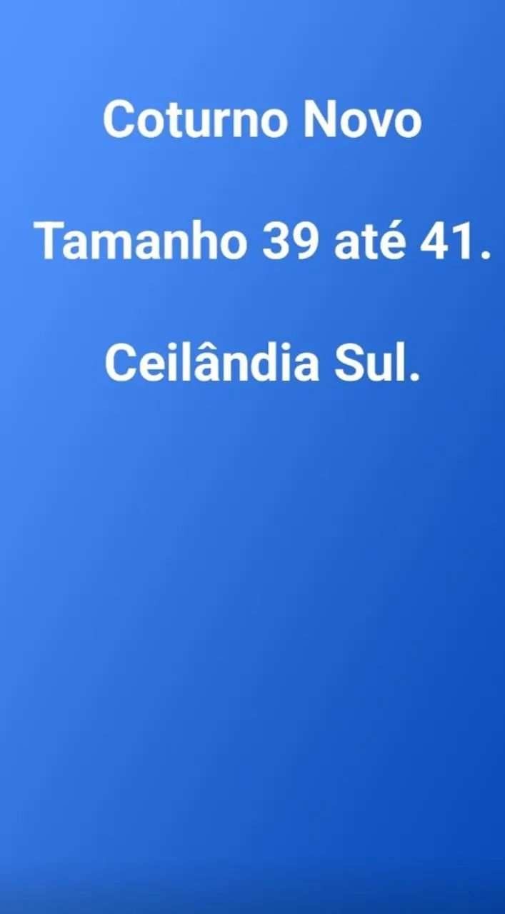Coturno Novo - Tamanho 39 a 41