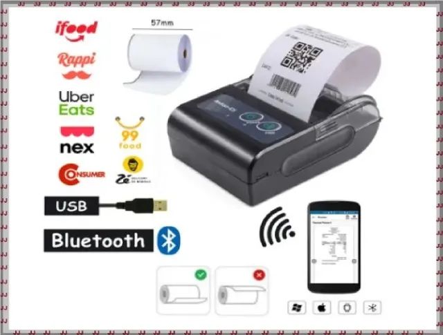 Impressora térmica 58 mm via bluetooth ou usb - cupom não fiscal - Foto 4