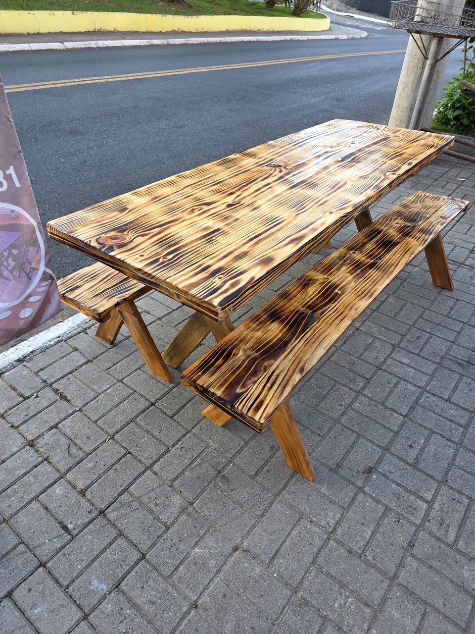 Mesa nova rústica para área gourmet área churrasco  - Foto 3