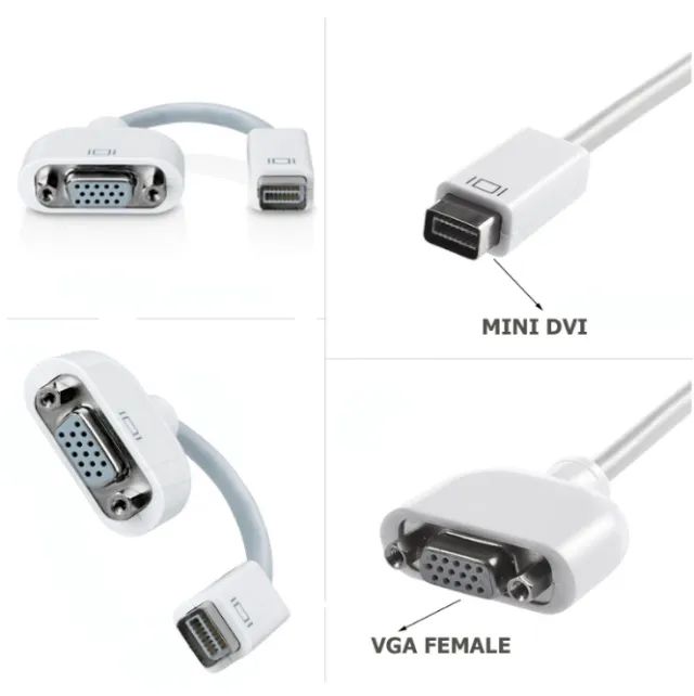 Adaptador Mini-DVI to VGA Adapter compatível com computadores Apple - Foto 4
