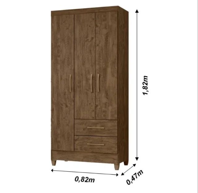 Guarda Roupa Lima 3 Portas 2 Gavetas Novo fazemos entrega - Foto 3