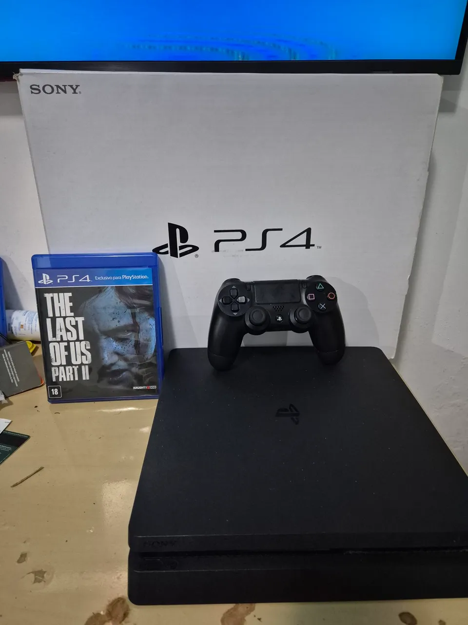 Ps4 slim 1 controle +35jogos aceito cartão 12x