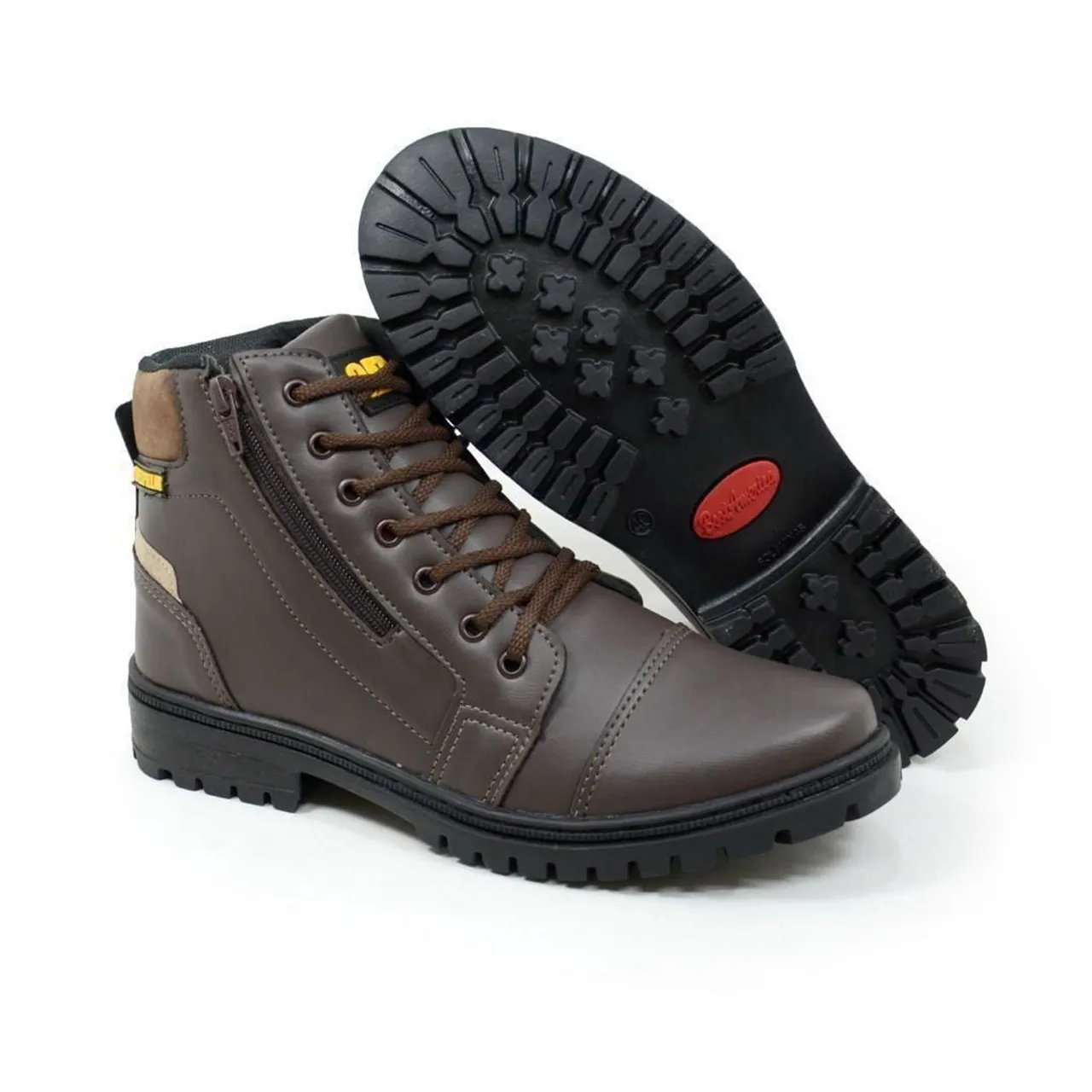 Bota Coturno Marrom com Zíper Lateral - Conforto e Estilo