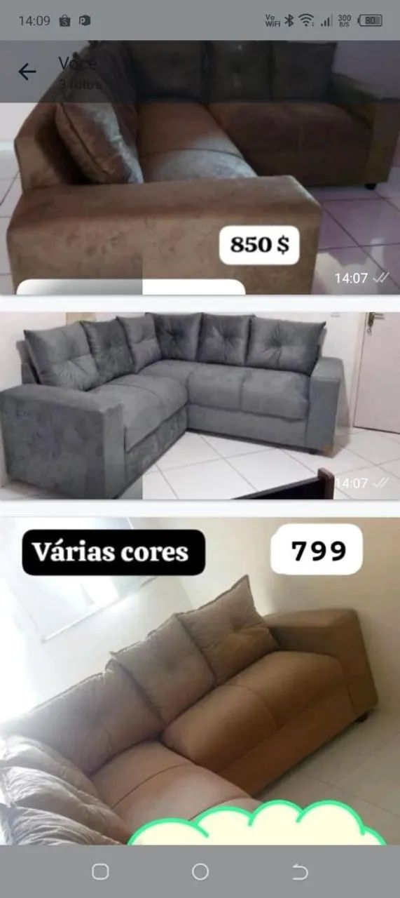 Conjunto de sofá com almofadas soltas  - Foto 2