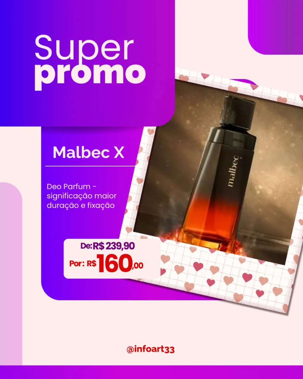 Malbec X Desodorante Parfum - Super Promoção!
