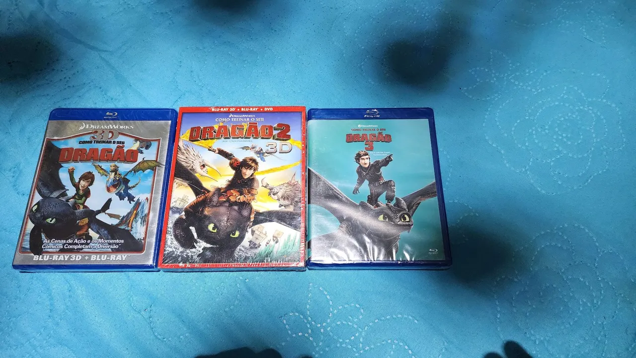 Blu-ray 3D + 2D Como Treinar O Seu Dragão Coleção 1, 2 E 3 Lacrados