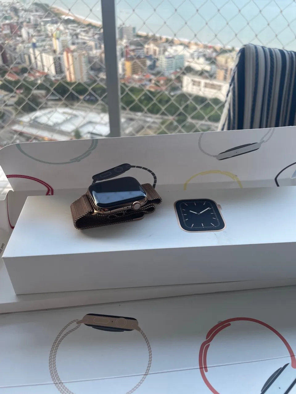 Apple Watch s5 com pulseira metálica