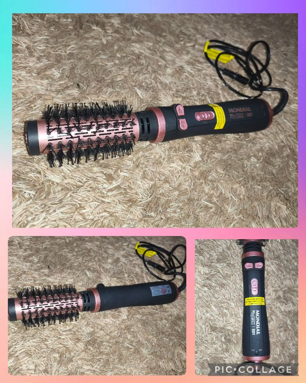 Escova Modeladora de Cabelo Mondial Black Rose