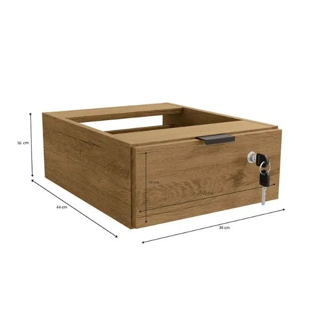 Gaveteiro De Mesa Kappesberg com Chave Industrial Freijó - Foto 3