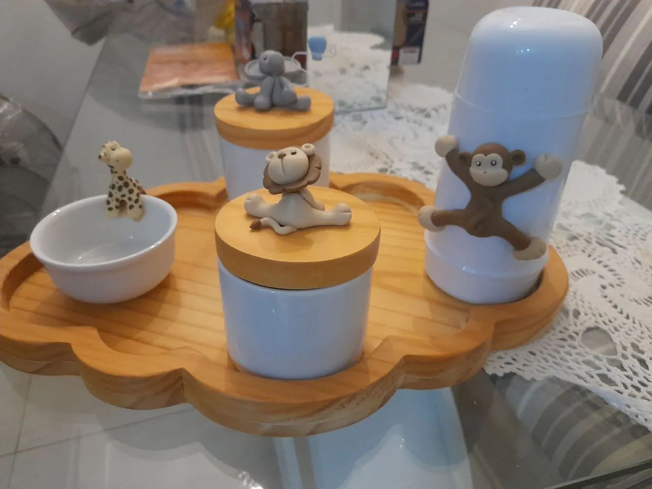 Kit de Pote para Bebê com Tema de Animais